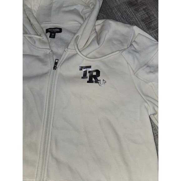 True Religion Men's Classic Buddha Logo Core Full Zip Up Hoodie Fleece Size L - Picture 3 of 6